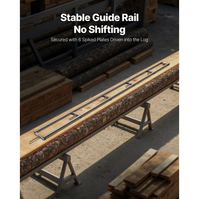 Σύστημα οδηγών φρεζαρίσματος ραγών VEVOR, κιτ φρεζαρίσματος αλυσοπρίονου 4,57 m με 6 εγκάρσιες ράβδους, σύστημα ραγών φρεζαρίσματος αλουμινίου που λειτουργεί με αλυσοπρίονο, 4 σφήνες, ρυθμιζόμενο κιτ οδηγών φρεζαρίσματος ραγών για οικοδόμους και ξυλουργούς