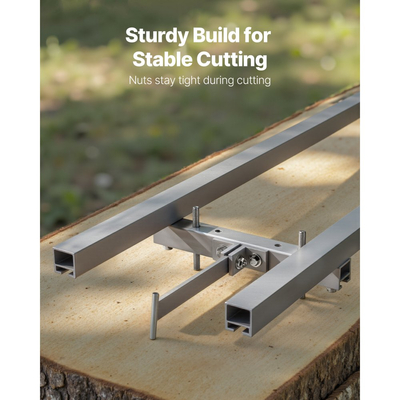 Σύστημα οδηγών φρεζαρίσματος ραγών VEVOR, κιτ φρεζαρίσματος αλυσοπρίονου 4,57 m με 6 εγκάρσιες ράβδους, σύστημα ραγών φρεζαρίσματος αλουμινίου που λειτουργεί με αλυσοπρίονο, 4 σφήνες, ρυθμιζόμενο κιτ οδηγών φρεζαρίσματος ραγών για οικοδόμους και ξυλουργούς