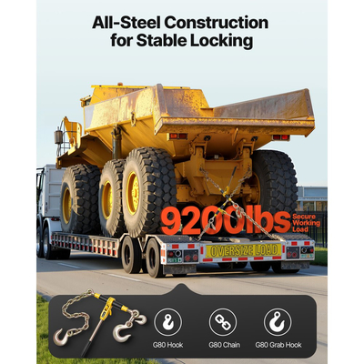 Συνδετικό αλυσίδας VEVOR με καστάνια, φορτίο εργασίας 4173 kg, Συνδετικά αλυσίδας συμβατά με αλυσίδες 10-12,7 mm, Συνδετικό φορτίου βαρέως τύπου με καστάνια και λαβές για φορτηγό, δέσιμο, μεταφορά, ρυμούλκηση, υλοτομία