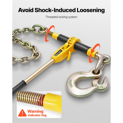 Συνδετικό αλυσίδας VEVOR με καστάνια, φορτίο εργασίας 4173 kg, Συνδετικά αλυσίδας συμβατά με αλυσίδες 10-12,7 mm, Συνδετικό φορτίου βαρέως τύπου με καστάνια και λαβές για φορτηγό, δέσιμο, μεταφορά, ρυμούλκηση, υλοτομία