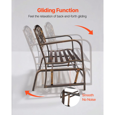 Πάγκος εξωτερικού χώρου VEVOR, 127 cm, μεταλλικό πλαίσιο από ανθρακούχο χάλυβα με πλάτη από χυτοσίδηρο και στρογγυλά μπράτσα, ανθεκτικός στις καιρικές συνθήκες εξωτερικός πάγκος με ανεμόπτερο για βεράντα, κήπο, πάρκο, αυλή, μπροστινή βεράντα, αντίκα μπρούντζος