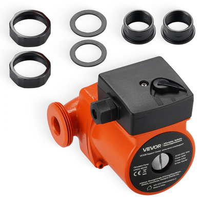 Κυκλοφορητής VEVOR LPS25-6S/130 από χυτοσίδηρο, 1/8 HP, 220-240V 55 LPM, Αντλία κυκλοφορίας ζεστού νερού με ανακυκλοφορία, σύνδεση με σπείρωμα, ρύθμιση 3 ταχυτήτων, αθόρυβη λειτουργία, για σύστημα θέρμανσης σπιτιού