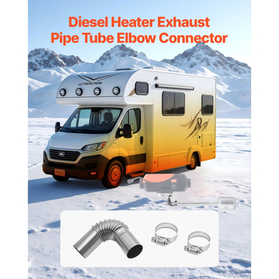 Σύνδεσμος αγκώνα σωλήνα εξάτμισης VEVOR, αγκώνας εξάτμισης θερμαντήρα ντίζελ 25 mm, αντιανεμικό καπάκι από ανοξείδωτο χάλυβα, θερμοσίφωνας αερίου 4 σφιγκτήρες για θερμαντήρα ντίζελ 2KW 5KW 8KW, θερμαντήρες ντίζελ, αγκώνες εξάτμισης