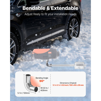 Σύνδεσμος αγκώνα σωλήνα εξάτμισης VEVOR, αγκώνας εξάτμισης θερμαντήρα ντίζελ 25 mm, αντιανεμικό καπάκι από ανοξείδωτο χάλυβα, θερμοσίφωνας αερίου 4 σφιγκτήρες για θερμαντήρα ντίζελ 2KW 5KW 8KW, θερμαντήρες ντίζελ, αγκώνες εξάτμισης