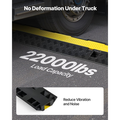 Ράμπα προστασίας καλωδίων VEVOR, χωρητικότητα 9.979 kg/άξονα, κάλυμμα εύκαμπτου σωλήνα από καουτσούκ βαρέως τύπου 2 καναλιών, κανάλι 32 x 31 mm, σαμαράκι ταχύτητας κυκλοφορίας με αναδιπλούμενο επάνω κάλυμμα, για εσωτερική και εξωτερική χρήση, 1 τεμάχιο