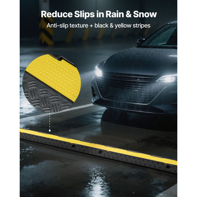 Ράμπα προστασίας καλωδίων VEVOR, χωρητικότητα 9.979 kg/άξονα, κάλυμμα εύκαμπτου σωλήνα από καουτσούκ βαρέως τύπου 2 καναλιών, κανάλι 32 x 31 mm, σαμαράκι ταχύτητας κυκλοφορίας με αναδιπλούμενο επάνω κάλυμμα, για εσωτερική και εξωτερική χρήση, 1 τεμάχιο