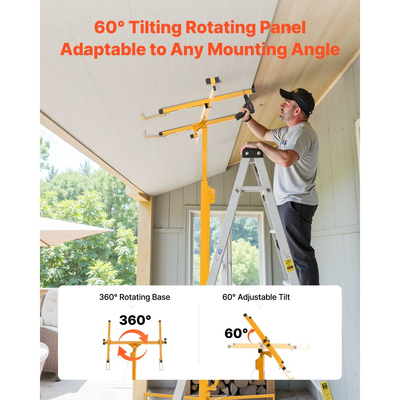 Ανυψωτικό γυψοσανίδας VEVOR 4877 mm, βαρέως τύπου ανυψωτικό γυψοσανίδας 68 kg με ρυθμιζόμενο τηλεσκοπικό βραχίονα, κλειδώσιμους τροχούς, εργαλεία ανύψωσης γυψοσανίδας με γρύλο πάνελ, ιδανικά για εγκατάσταση σε οροφή και τοίχο (Κίτρινο)