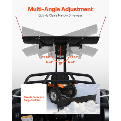 Λεπίδα εκχιονιστικού VEVOR, Κιτ εκχιονιστικού ρυθμιζόμενου πλάτους 109/183 cm, Εύκολη αποσύνδεση, Εξάρτημα εκχιονιστικού γενικής χρήσης με λαστιχένια πτερύγια, Ανθεκτική ατσάλινη λεπίδα, Συμβατή με τα περισσότερα UTV και ATV