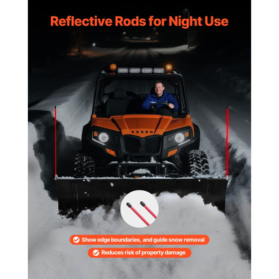 Λεπίδα εκχιονιστικού VEVOR, Κιτ εκχιονιστικού ρυθμιζόμενου πλάτους 109/183 cm, Εύκολη αποσύνδεση, Εξάρτημα εκχιονιστικού γενικής χρήσης με λαστιχένια πτερύγια, Ανθεκτική ατσάλινη λεπίδα, Συμβατή με τα περισσότερα UTV και ATV