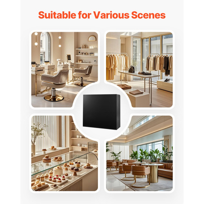 Γραφείο Υποδοχής VEVOR, Ορθογώνιο Τραπέζι Μπροστά 47,24 x 18,9 x 39,37 ίντσες, Πάγκος Υποδοχής Γραφείου με Συρτάρι που Κλειδώνει και Ντουλάπι Αποθήκευσης, για Ταμείο, Χολ, Σαλόνι Ομορφιάς και Γραφείο, Μαύρο