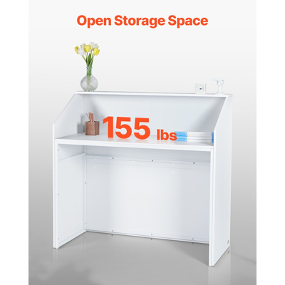 Γραφείο Υποδοχής VEVOR, Ορθογώνιο Τραπέζι Μπροστά 46,46 x 19,69 x 43,90 ίντσες, Γραφείο Υποδοχής, Πάγκος Λιανικής και Πάγκος Μπροστά Υποδοχής, για Ταμείο, Υποδοχή, Σαλόνι Ομορφιάς και Γραφείο, Λευκό