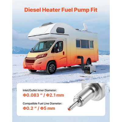 Αντλία καυσίμου θερμαντήρα ντίζελ VEVOR, δοσομετρική αντλία καυσίμου ντίζελ θερμαντήρα αέρα αυτοκινήτου 12/24V DC, αντλίες θερμαντήρων στάθμευσης 22 έως 32ML για θερμαντήρες ντίζελ αέρα, κατάλληλες για θερμαντήρες ντίζελ 2KW 5KW 8KW, αθόρυβος σχεδιασμός, τεχνολογία παλμών