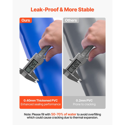 Σετ σακουλών νερού για κάλυμμα πισίνας VEVOR, 6 συσκευασίες σακουλών νερού για κάλυμμα πισίνας μονού θαλάμου 2400 mm & 4 γωνιακοί σωλήνες, βάρη σακούλας PVC πάχους 0,4 mm με βαλβίδα στεγανότητας, για χειμερινά καλύμματα πισίνας εσωτερικού χώρου