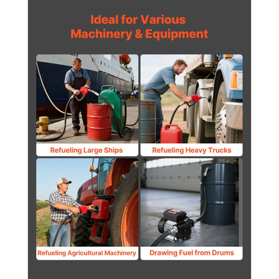 Αντλία Μεταφοράς Λαδιού VEVOR 230V, 16 GPM 60 L/min, Ηλεκτρική Αντλία Μεταφοράς Καυσίμου AC για Ντίζελ Κηροζίνη Βιοντίζελ, Μέγιστη Ανύψωση Αναρρόφησης 8 ft/2,4 m, Μέγιστη Ανύψωση 45 ft/13,7 m, για Οχήματα, Εργοτάξια, Αγροκτήματα
