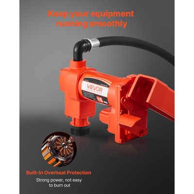 Αντλία μεταφοράς καυσίμου VEVOR 230V, 15 GPM 57 L/min, ηλεκτρική αντλία μεταφοράς λαδιού AC, μέγιστη ανύψωση αναρρόφησης 8 ft/2,4 m, μέγιστη ανύψωση 37 ft/11,28 m, προστασία υπερθέρμανσης, για βενζίνη ντίζελ κηροζίνη βιοντίζελ αιθανόλη
