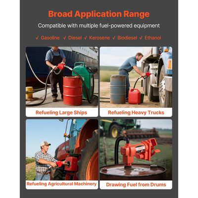 Αντλία μεταφοράς καυσίμου VEVOR 230V, 15 GPM 57 L/min, ηλεκτρική αντλία μεταφοράς λαδιού AC, μέγιστη ανύψωση αναρρόφησης 8 ft/2,4 m, μέγιστη ανύψωση 37 ft/11,28 m, προστασία υπερθέρμανσης, για βενζίνη ντίζελ κηροζίνη βιοντίζελ αιθανόλη