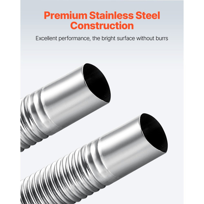 Σωλήνας εξάτμισης VEVOR, Εύκαμπτος σωλήνας εξάτμισης θερμαντήρα ντίζελ 600 mm, Σωλήνες εξάτμισης από ανοξείδωτο χάλυβα με 2 σφιγκτήρες σωλήνων, Γραμμή σωλήνων εξάτμισης θερμαντήρα στάθμευσης αέρα ντίζελ για θερμαντήρες ντίζελ 2KW 5KW 8KW