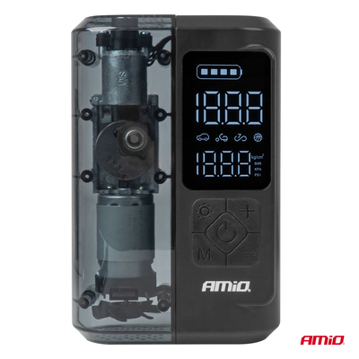 ΚΟΜΠΡΕΣΕΡ ΑΕΡΑ ΕΠΑΝΑΦΟΡΤΙΖΟΜΕΝΟ 12V & USB-C 10BAR 150PSI 20L/MIN 40W AMIO 1ΤΕΜ.