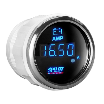 ΑΜΠΕΡΟΜΕΤΡΟ ΨΗΦΙΑΚΟ ΜΑΥΡΟ ΜΕ ΛΕΥΚΟ ΦΩΣ BLACK DIGITAL SERIES 9-32V 52mm