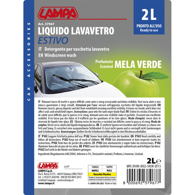 ΥΓΡΟ ΥΑΛΟΚΑΘΑΡΙΣΤΗΡΩΝ SUMMER SCREEN WASH ΜΕ ΑΡΩΜΑ ΠΡΑΣΙΝΟ ΜΗΛΟ (ΕΤΟΙΜΟ ΓΙΑ ΧΡΗΣΗ) 2000ml