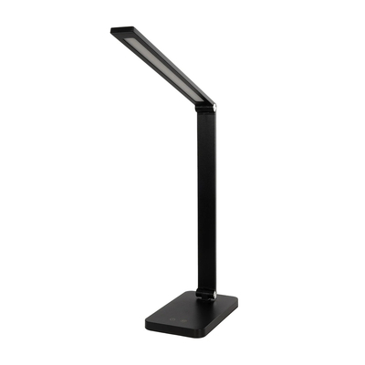 GLOBOSTAR® TEBLA 60481 Μοντέρνο Επιτραπέζιο Φωτιστικό Γραφείου LED 5W 500lm 120° AC 220-240V IP20 Ρυθμιζόμενο Λευκό CCT με Αφή 2700K/4500K/6000K Dimmable - Bridgelux SMD Chip - Μαύρο - Μ11 x Π31 x Υ52cm - 2 Χρόνια Εγγύηση
