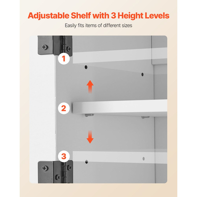 Ντουλάπι τοίχου μπάνιου VEVOR, 2 πόρτες & ρυθμιζόμενο ράφι, πάνω από το ντουλάπι αποθήκευσης φαρμάκων πάνω από την τουαλέτα, κρεμαστός οργανωτής με συρτάρι & ανοιχτό χώρισμα για πλυντήριο κουζίνας/τουαλέτας, λευκό