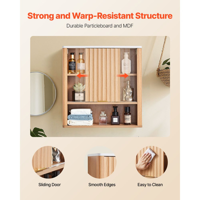 Ντουλάπι τοίχου μπάνιου VEVOR, με πόρτα και ρυθμιζόμενο ράφι, πάνω από το ντουλάπι αποθήκευσης φαρμάκων, κρεμαστό οργανωτή με ράφια και ανοιχτό χώρισμα για πλυντήριο, κουζίνα, τουαλέτα