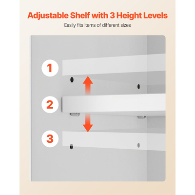 Ντουλάπι τοίχου μπάνιου VEVOR, 2 πόρτες και ρυθμιζόμενο ράφι, πάνω από το ντουλάπι αποθήκευσης φαρμάκων στην τουαλέτα, κρεμαστός οργανωτής εξοικονόμησης χώρου με ράφια για πλυντήριο κουζίνας και τουαλέτας, λευκό