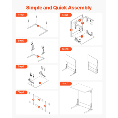 Τραπέζι VEVOR C, Πτυσσόμενο βοηθητικό τραπέζι σε σχήμα C με μεταλλικό σκελετό και ρυθμιζόμενα πόδια, Πτυσσόμενο βοηθητικό τραπέζι σε σχήμα C για σαλόνι, υπνοδωμάτιο, γραφείο, Δίσκος τηλεόρασης σε σχήμα C 23,62 x 14,57 x 27,56 ιντσών, καφέ και μαύρο
