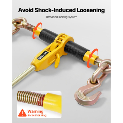 Δέσιμο αλυσίδας VEVOR με καστάνια, αλυσίδες G80 8 mm x 4,3 m, φορτίο εργασίας 3629 kg με καστάνια, σετ αλυσίδων και δεσμίδων, δέσιμο με αλυσίδα για μεταφορά, ρυμούλκηση, υλοτομία (2 σετ)