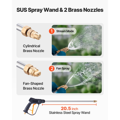 Βιομηχανικός ψεκαστήρας σκυροδέματος VEVOR, ψεκαστήρας από ανοξείδωτο χάλυβα 14L, ψεκαστήρες τριπλής αντλίας βαρέως τύπου, ράβδος 52cm με εργονομική λαβή πιστολιού, σωλήνες 1,2m & 3m, 2 ορειχάλκινα ακροφύσια για κατασκευές, κήπος