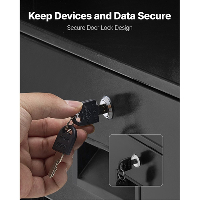 Συρτάρι VEVOR 4U για τοποθέτηση σε rack, μέγιστο φορτίο 22,68 kg, θήκη κλειδώματος διακομιστή, συρόμενο συρτάρι με κλειδαριά και οπές διαχείρισης καλωδίων, για rack ή περίβλημα καμπίνας διακομιστή δικτύου