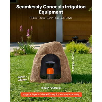 Ψεύτικο κάλυμμα βράχου VEVOR, εξωτερικό ψεύτικο κάλυμμα αντλίας φρεατίου, ρεαλιστική φυσική υφή, ελαφρύς και ανθεκτικός στις καιρικές συνθήκες τεχνητός βράχος για διακόσμηση κήπου, καφέ αμμώδες, μικρό μέγεθος