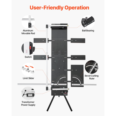Κόφτης αφρού θερμού σύρματος VEVOR, ανεξάρτητος κόφτης φελιζόλ 200W με 6 τεμάχια σύρματα θέρμανσης νικελίου-χρωμίου, επαγγελματικό ηλεκτρικό εργαλείο κοπής με μέγιστο μήκος κοπής 1150 mm για αφρό, σφουγγάρι, σανίδα KT