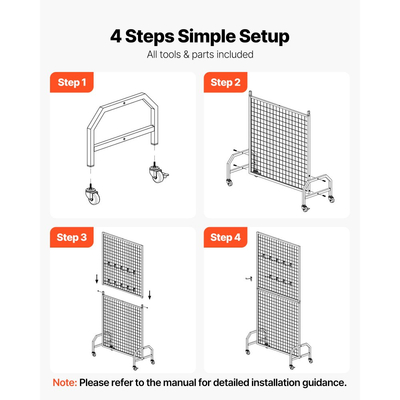 Πακέτα 2 πάνελ τοίχου VEVOR με πλέγμα, ράφι προβολής πάνελ συρμάτινου πλέγματος 898 x 1798 mm, κινητό ράφι προβολής έργων τέχνης με ρόδες και 10 γάντζους, μαύρο πλέγμα από ανθρακούχο χάλυβα για έκθεση χειροτεχνίας, διακόσμηση, αποθήκευση, πίνακα ανακοινώσεων