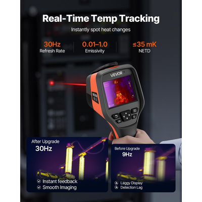 Θερμική κάμερα VEVOR, ανάλυση IR 384 x 288, φορητή θερμική κάμερα απεικόνισης με οπτική κάμερα 5MP, υπέρυθρη απεικόνιση με ρυθμό ανανέωσης 30HZ με οθόνη αφής 3,5 ιντσών, από -4°F έως 1022°F, υποστήριξη WIFI