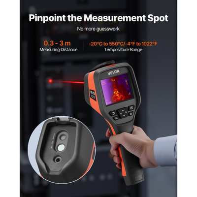 Θερμική κάμερα VEVOR, ανάλυση IR 256 x 192, φορητή θερμική κάμερα απεικόνισης με οπτική κάμερα 2MP, υπέρυθρη απεικόνιση με ρυθμό ανανέωσης 25HZ με οθόνη αφής 3,5 ιντσών, από -4°F έως 1022°F, υποστήριξη WIFI