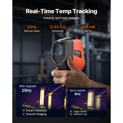 Θερμική κάμερα VEVOR, ανάλυση IR 256 x 192, φορητή θερμική κάμερα απεικόνισης με οπτική κάμερα 2MP, υπέρυθρη απεικόνιση με ρυθμό ανανέωσης 25HZ με οθόνη αφής 3,5 ιντσών, από -4°F έως 1022°F, υποστήριξη WIFI