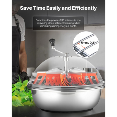 Χλοοκοπτικό VEVOR Bud Leaf Bowl, Χειροκίνητο ψαλίδι μπουμπουκιών 600 mm, με αιχμηρές λεπίδες από ανοξείδωτο ατσάλι, οπτική κοπή, μηχανή υδροπονικής κοπής υγρής και ξηρής, περιστρεφόμενη περιστροφή για φυτά, φύλλα, μπουμπούκια, λουλούδια
