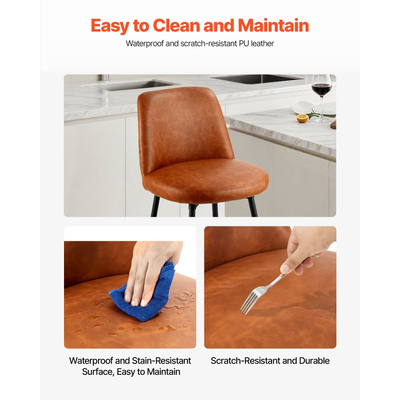 Σετ 3 σκαμπό μπαρ VEVOR, σκαμπό μπαρ με περιστρεφόμενο ύψος πάγκου 69cm, μοντέρνο σκαμπό μπαρ από δέρμα PU με πλάτη και μεταλλικά πόδια, καρέκλα μπαρ χωρίς μπράτσα, σκαμπό μπαρ νησίδας για κουζίνα, τραπεζαρία, καφέ