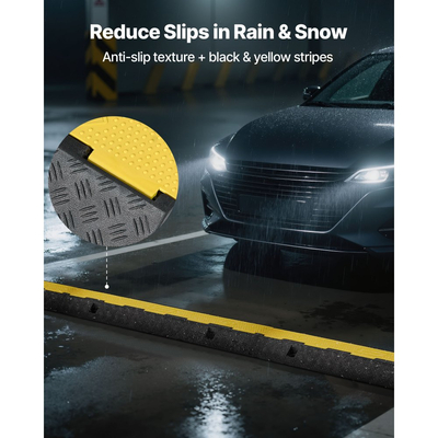 Ράμπα προστασίας καλωδίων VEVOR, χωρητικότητα 9.979 kg/άξονα, κάλυμμα εύκαμπτου σωλήνα από καουτσούκ βαρέως τύπου 1 καναλιού, κανάλι 70 x 50 mm, σαμαράκι ταχύτητας κυκλοφορίας με άνοιγμα στο πάνω μέρος, για εσωτερική και εξωτερική χρήση, 1 τεμάχιο