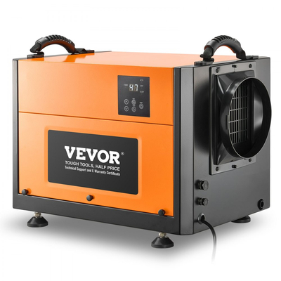 Αφυγραντήρας VEVOR 50 Pints ​​για επαγγελματικούς χώρους με σωλήνα αποστράγγισης, φορητοί αφυγραντήρες χώρου για αποθήκευση υπογείου βιομηχανικής ποιότητας, αυτόματη απόψυξη/αποστράγγιση, γαλβανισμένος χάλυβας βαρέως τύπου, ένδειξη LED