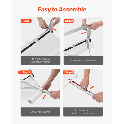 Ξύστρα χιονιού VEVOR, λεπίδα αλουμινίου 22 cm, ρυθμιζόμενη ξύστρα χιονιού στέγης 1,58-9,13 m με ρόδες και ολίσθηση, , Εργαλείο αφαίρεσης ελαφρού χιονιού για καθαρισμό φύλλων στέγης σπιτιού και υπολειμμάτων