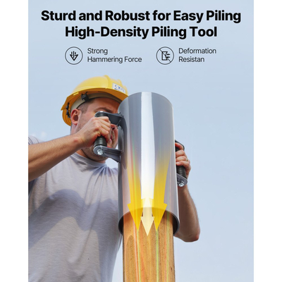 Οδηγός στύλων περίφραξης VEVOR, βαρέως τύπου οδηγός στύλων T με λαβές, μεταλλικός χειροκίνητος σφυρί για κανάλι U, ξύλινος φράχτης, ταιριάζει σε στύλους T με εσωτερική διάμετρο έως 6,1 ίντσες, ιδανικό για αγρόκτημα, κήπο, αυλή