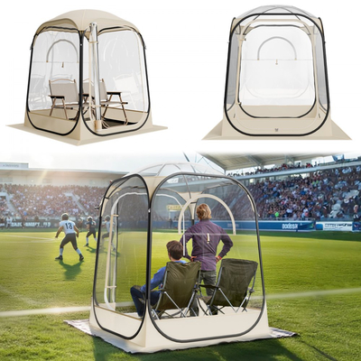 Σκηνή VEVOR Pop-up για αθλήματα, 1,27x1,27 μ. Διάφανη σκηνή με φούσκες για 1 άτομο, αδιάβροχη εξωτερική κάψουλα με πατάκι δαπέδου και κάλυμμα, σκηνές κήπου με θόλο, στέγαστρο για κάμπινγκ, ψάρεμα, επευφημίες