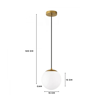 GLOBOSTAR® GLOBIDIO 204-0195 Μοντέρνο Κρεμαστό Φωτιστικό Οροφής με Ντουί 1 x E27 AC 220-240V IP20 - Χρύσο & Λευκό - Μ15 x Π15 x Υ15cm