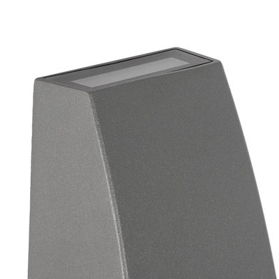 kelvo® FLUX KLV-101-0120 Μοντέρνο Φωτιστικό Τοίχου - Απλίκα LED 6W 750lm 30° AC 220-240V Αδιάβροχο IP65 Θερμό Λευκό 2700K - Bridgelux COB Chip & TÜV SÜD Driver - Γκρι Ανθρακί Ματ - Μ5 x Π8.5 x Υ17cm - 5 Χρόνια Εγγύηση