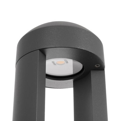 kelvo® GREMO KLV-101-0122 Μοντέρνο Φωτιστικό Κολωνάκι Κήπου LED 7W 735lm 45° AC 220-240V Αδιάβροχο IP65 Θερμό Λευκό 2700K - Bridgelux COB Chip & TÜV SÜD Driver - Γκρι Ανθρακί Ματ - Μ10.8 x Π10.8 x Υ50cm - 5 Χρόνια Εγγύηση