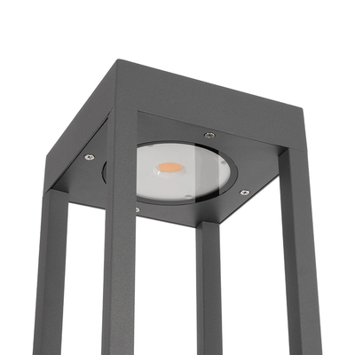 kelvo® GREMO KLV-101-0124 Μοντέρνο Φωτιστικό Κολωνάκι Κήπου LED 7W 735lm 45° AC 220-240V Αδιάβροχο IP65 Θερμό Λευκό 2700K - Bridgelux COB Chip & TÜV SÜD Driver - Γκρι Ανθρακί Ματ - Μ15 x Π15 x Υ80.5cm - 5 Χρόνια Εγγύηση