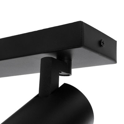kelvo® SPOTA KLV-101-0136 Μοντέρνο Κινούμενο Φωτιστικό Σποτ Οροφής με Ντουί 2 x GU10 90° AC 220-240V IP20 - Μαύρο Ματ - Μ30 x Π6 x Υ14.5cm